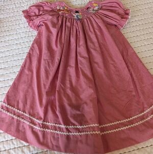 Girls Smocked Christmas Dress